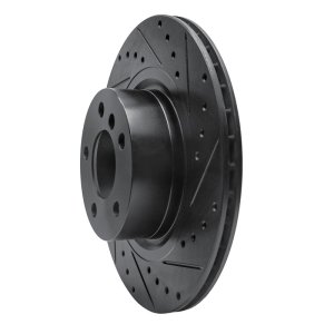 BMW X3 Brake Rotor (1) - Rear Right - R1 Concepts - Drilled & Slotted - Black - `11-`18